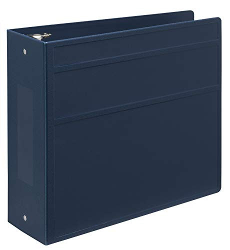 Carstens 4- Inch Heavy Duty 3-Ring Binder - Side Opening, Navy Blue