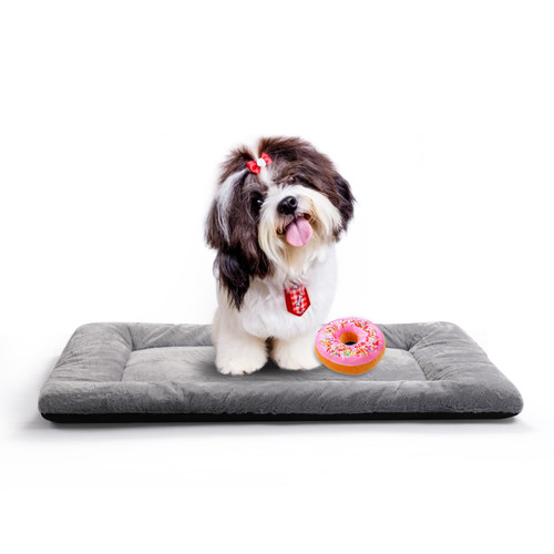 Dog Beds Crate Pad for Small Dogs Fit Metal Dog Crates,Ultra Soft Dog Crate Bed Washable & Anti-Slip Kennel Pad,Cat Bed Pad Mat,Gray 24inch