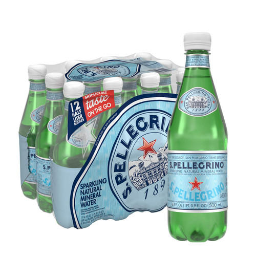 S.Pellegrino Sparkling Natural Mineral Water, 16.9 fl oz. Plastic Bottles (12 Count) S.Pellegrino Sparkling Natural Mineral Water, 16.9 fl oz. Plastic Bottles (12 Count)