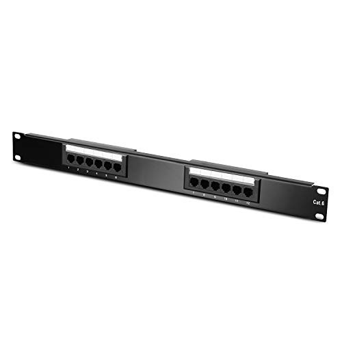 TNP Ethernet Patch Panel Cat6 12 Port RJ45 Wall Mount & Rack Mount Keystone Jack Module Multimedia Network Wire Cabling Compatible with Cat5e, Cat5 Cat4 Cat3 & Below