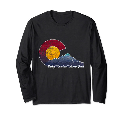Rocky Mountain National Park Colorado Flag Inspired Long Sleeve T-Shirt Rocky Mountain National Park Colorado Flag Inspired Long Sleeve T-Shirt