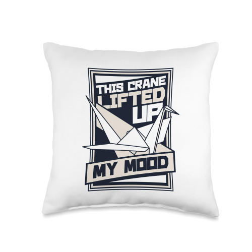 Easy Best Origami Crane Paper Gifts For Beginners Lifted Up My Mood Paper Crane Folding Owl Origami Throw Pillow, 16x16, Multicolor