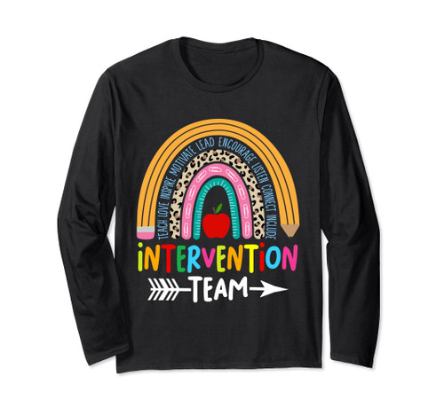 Intervention Team Back To School Rainbow Teacher Student Long Sleeve T-Shirt