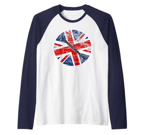 Oboe UK Flag Oboist Woodwind Player British Musician Raglan Baseball Tee Oboe UK Flag Oboist Woodwind Player British Musician Raglan Baseball Tee