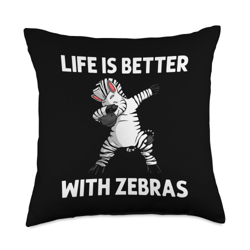 Cool Zebra For Men Women Zoo Animal Print Safari Wildlife Throw Pillow