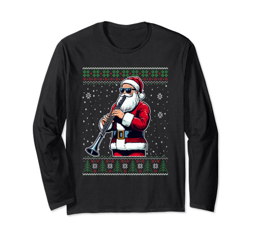 Christmas Santa Oboe Musician Ugly Christmas Sweater Long Sleeve T-Shirt Christmas Santa Oboe Musician Ugly Christmas Sweater Long Sleeve T-Shirt