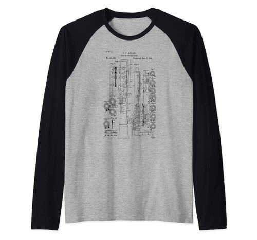 Oboe player Oboe INSTRUMENT Band retro Raglan Baseball Tee