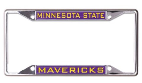 WinCraft NCAA Minnesota State Mankato Mavericks Metal License Plate Frame Inlaid Acrylic