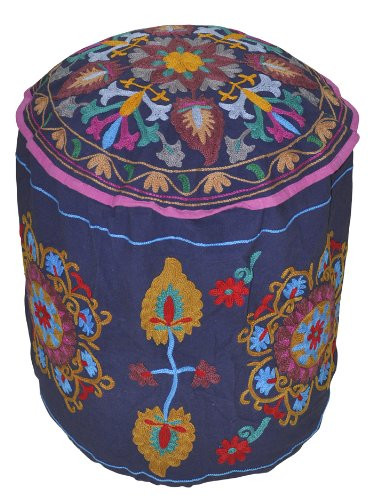 Lalhaveli Home Living Room Bedroom Indoor Outdoor Footstool Cotton Ottoman Cover (18x18x18 Inch)
