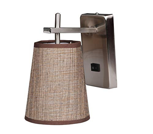 Facon LED RV Fabric Light Fixture with Flared Wall Sconce Shade, Wall Mount LED Decor Lamp Bedside Reading Light with Switch, 12V DC Interior Light for RV Motorhome Camper Trailer