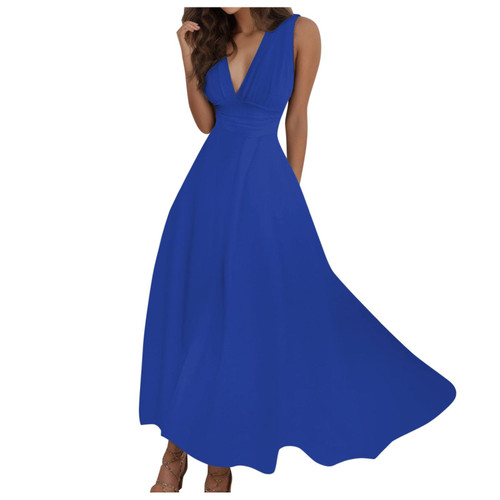 Cnebo Formal Dresses for Women White Dress Women Women Summer Sexy Deep V Neck Formal Sleeveless Long Dress Gradient Zipper Swing Dresses Women Dress Plus Size (Blue, M) Cnebo Formal Dresses for Women White Dress Women Women Summer Sexy Deep V Neck Formal Sleeveless Long Dress Gradient Zipper Swing Dresses Women Dress Plus Size (Blue, M)