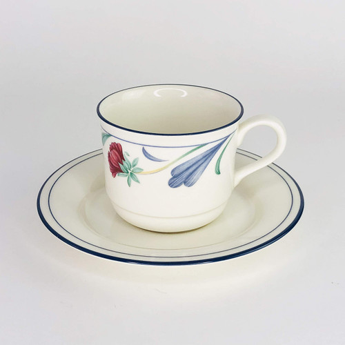 Lenox Chinastone Poppies on Blue Cup and Saucer Set