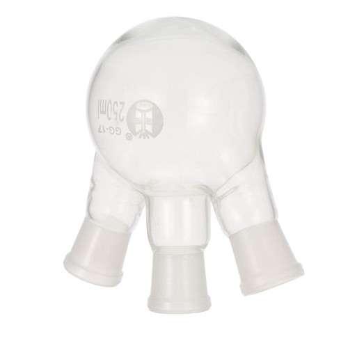 Baluue 3 Flask Container Standard Taper Laboratory Beaker Distillation Apparatus Flasks Laboratory Container Boiling Flask Laboratory Bottle Distilling Flask Glass Heating White