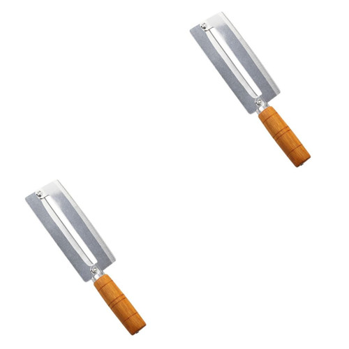 DOITOOL 2pcs Cane Peeling Cutter Cane Stainless Steel Fruit Peeler with Wooden Handle Multifunction Cane Peeler Pineapple Debarking Tool Vegetable Cutters Corer Commercial