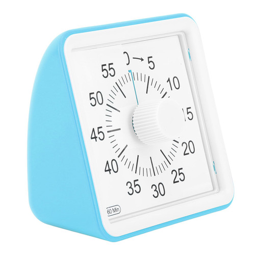 Visual Timer, Visual Countdown Timer One Button Operation Electric for Home (Blue)