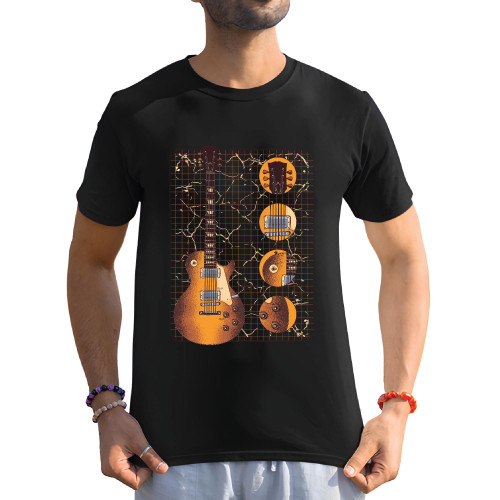 Unique Classic Guitar Gift for Music Lovers Ideal Present for Musicians Guitarists and Music Fans Men Women Black Multicolor T shirt