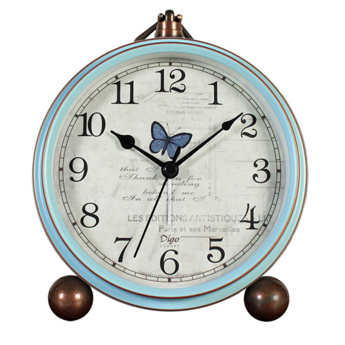 BESPORTBLE 1pc Mediterranean Alarm Clock Vintage Decor for Home Vintage Clock Silent Alarm Clock Desk Clock Desktop Alarm Clock Desktop Clock Spherical Glass Table Office Mute