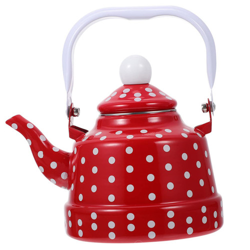BESPORTBLE Enamel Kettle Heating Water Kettle Stovetop Tea Flute Kettle Coffee Tea Maker Turkish Tea Kettle Teapot for Stovetop Turkish Tea Pot Teahouse Red Induction Cooker