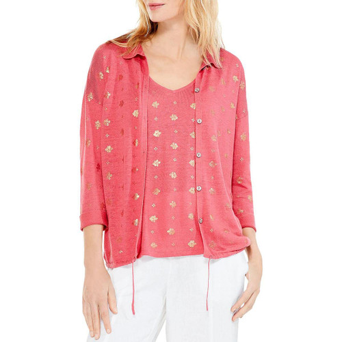 NIC+ZOE Summer Shine Cardigan Red Multi XS (US 0-2)