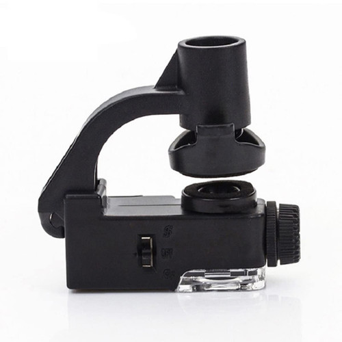 TYZK Microscope Kit 90X Mobile Magnifying Glass Black Clamp Phone Magnifier LED Lamp Microscope Lens Adapters