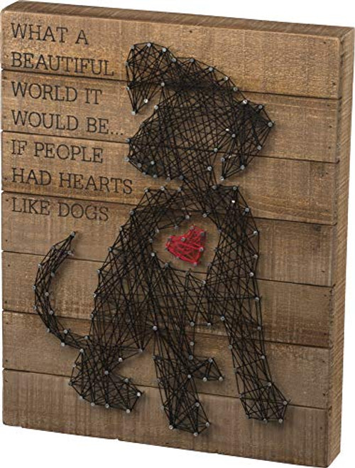 Primitives by Kathy String Art Box Sign, Puppy Heart Primitives by Kathy String Art Box Sign, Puppy Heart