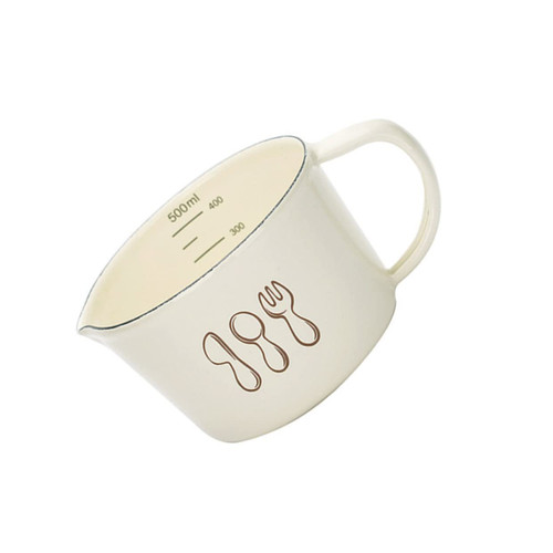 Cabilock 1pc graduated measuring cup measuring beaker espresso measuring mug expresso coffee cup espresso ceramic coffee cups Water Cup enamel milk jug white child Metal