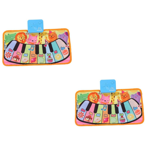 BESTonZON 2 Pcs Children's Piano Mat Baby Musical Toys Floor Keyboard Piano Musical Keyboard Mat Piano Playing Mat Kid Toy Baby Play Mats Educational Toys Puzzle Toddler Cloth Piano Rug