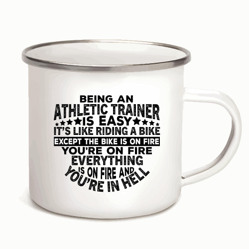 Athletic Trainer Gift - For Those Who Love the Heat! 12oz Enamel Silver Mug