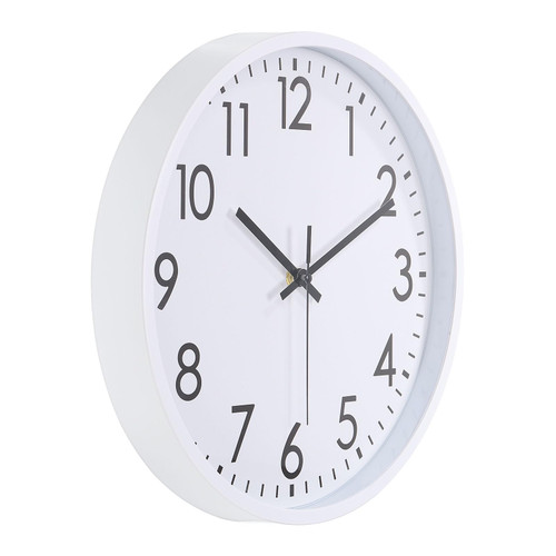 PATIKIL 12 Inch Wall Clock, 3D Number Quartz Battery Operated Silent Non-Ticking Round Wall Clocks for Office Bedroom Decorative, White