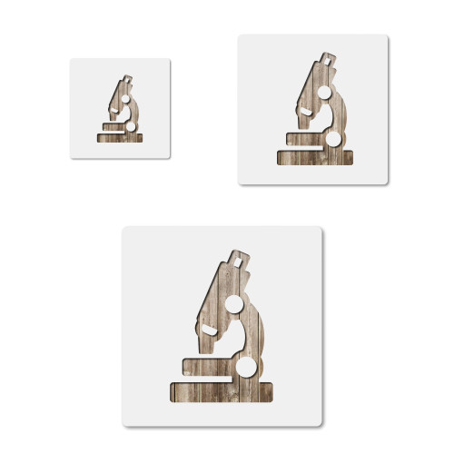 Microscope Laboratory Scientist Research, quality mylar stencil pack in 3 sizes, reusable for crafts and diy projects CCSTE-19932