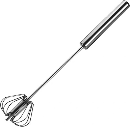 Small egg whisk stick press cream cake packer Semi-Automatic Egg Beater Stainless Steel Egg Whisk Manual Baking Mixer Self Turning Egg Stirrer Kitchen Accessories Egg Tools(Color:1 (Color : 10 Inch,