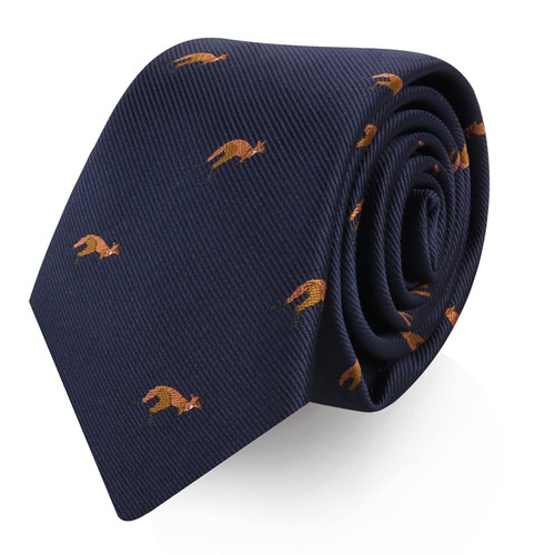 Kangaroo Animal Lover Animal Print Neckties for Him | Australian Aussie Present for Men | Groomsmen Work Colleague Ties (KANGAROO)