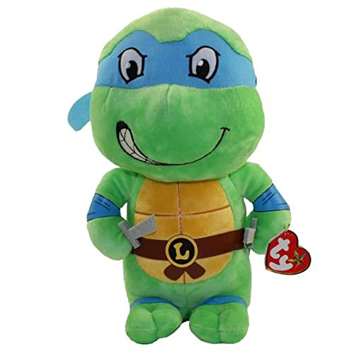 Ty Ninja Turtles Leonardo Med 10" Stuffed Animal Plush