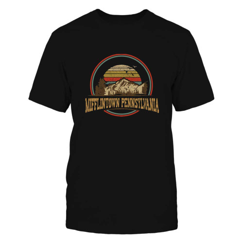 Pennsylvania Vintage Mifflintown Mountain Retro Home State Hiking Souvenir Gift Print Black