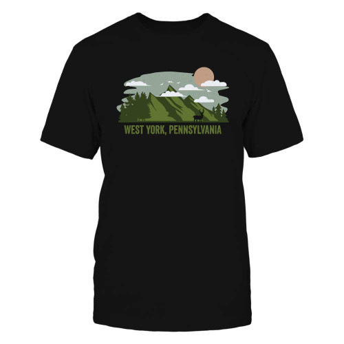 Pennsylvania Mountain Design West York Vacation Vintage Camping Black