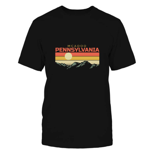 Pennsylvania Vintage McAdoo Mountain Sunset Retro Home State Hiking Souvenir Gift Black