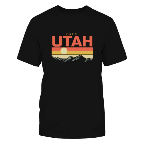 Utah Vintage Orem Mountain Sunset Retro Home State Hiking Souvenir Gift Black