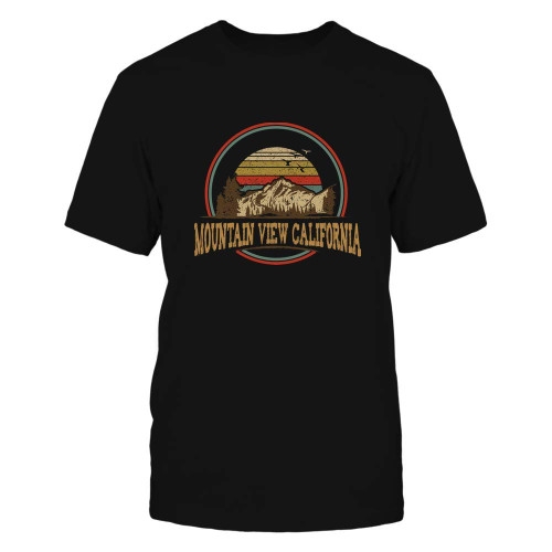 California Vintage Mountain View Mountain Retro Home State Hiking Souvenir Gift Print Black