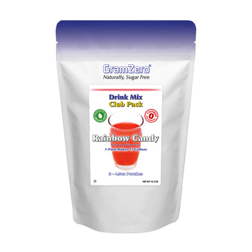 GramZero Rainbow Candy Zero Calorie Sugar Free Drink Mix, Great For Nutrition Club Loaded Teas, Stevia Sweetened GramZero Rainbow Candy Zero Calorie Sugar Free Drink Mix, Great For Nutrition Club Loaded Teas, Stevia Sweetened