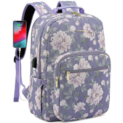 LOVEVOOK Laptop Backpack Purse for Women, Fashion Work Business Travel Computer Bags, College Nurse Backpack for Womens, Casual Daypack, Fit 15.6 Inch Laptop, Flower-Pink Purple LOVEVOOK Laptop Backpack Purse for Women, Fashion Work Business Travel Computer Bags, College Nurse Backpack for Womens, Casual Daypack, Fit 15.6 Inch Laptop, Flower-Pink Purple