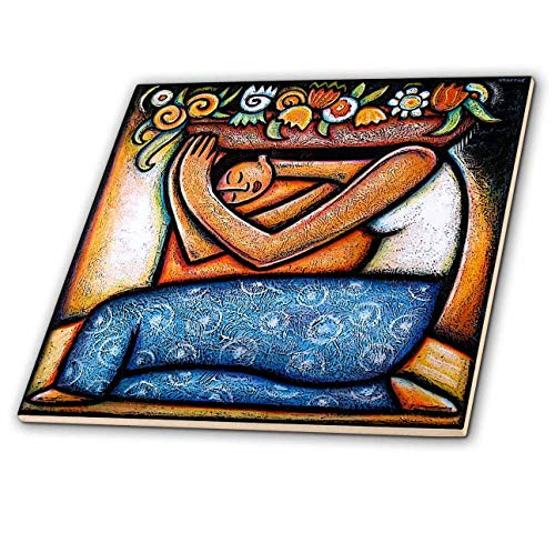 3dRose ct_21129_3 Flower Girl Mexican Art Colorful Ceramic Tile, 8-Inch 3dRose ct_21129_3 Flower Girl Mexican Art Colorful Ceramic Tile, 8-Inch