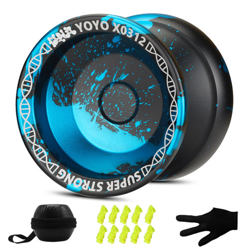 YOYOSTUDIO Yoyo Professional Unresponsive Yoyo for Kids 8-12, Professional Yoyo for Adults, Finger Spin Tricks Yo yo for Adults Beginner, Pro Yo-Yo with 10 String, Yoyo Case & Glove (Black and Blue) YOYOSTUDIO Yoyo Professional Unresponsive Yoyo for Kids 8-12, Professional Yoyo for Adults, Finger Spin Tricks Yo yo for Adults Beginner, Pro Yo-Yo with 10 String, Yoyo Case & Glove (Black and Blue)