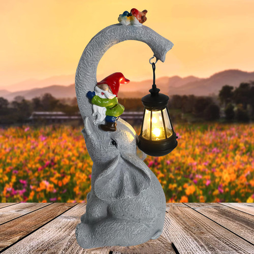 FLJZCZM Outdoor Sculpture Figurine Statue Elephant Decorations Solar Garden Statues for Patio Yard Decor Elephant Gift for Woman Mom Family FLJZCZM Outdoor Sculpture Figurine Statue Elephant Decorations Solar Garden Statues for Patio Yard Decor Elephant Gift for Woman Mom Family