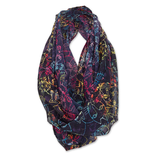 Laurel Burch Artistic Infinity Scarf Collection (Laurel Burch Rainbow Cats)