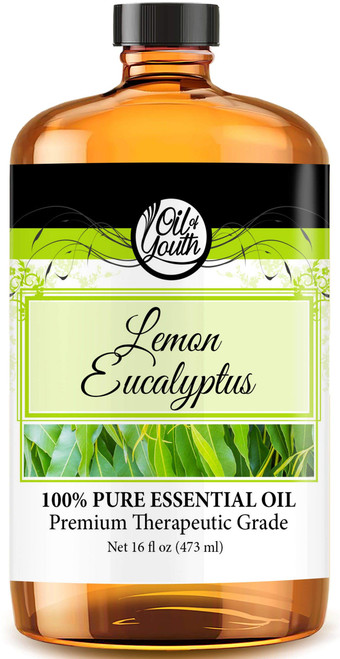 Oil of Youth - Lemon Eucalyptus Essential Oil (16oz Bulk) Pure Essential Oil for Calming, Aromatherapy, Diffuser, Repellant