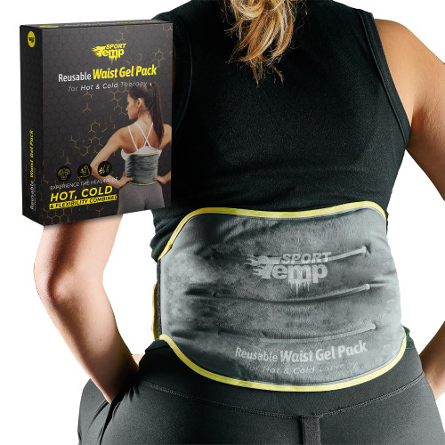Sport Temp Gel Ice Pack for Back Pain Relief - Hot & Cold Therapy for Lower Back Lumbar, Herniated, Sciatic Nerve or Degenerative Disc, Coccyx, Tailbone Pain.