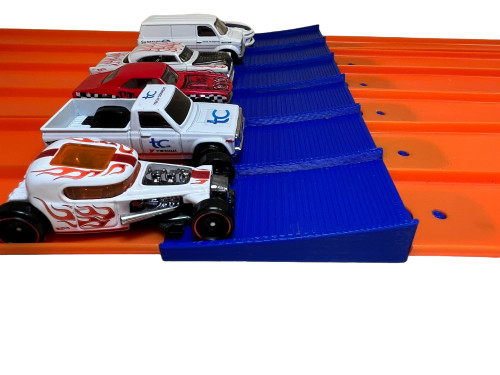 Super 6 Lane Jump | Compatible with Hot Wheels Super 6 Lane Raceway Set | Super 6 Add on (Blue)
