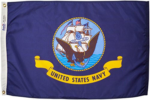 Annin Flagmakers Model 439029 U.S. Navy Military Flag Nylon SolarGuard NYL-Glo, 2x3 ft, 100% Made in USA Specifications. Officially Licensed