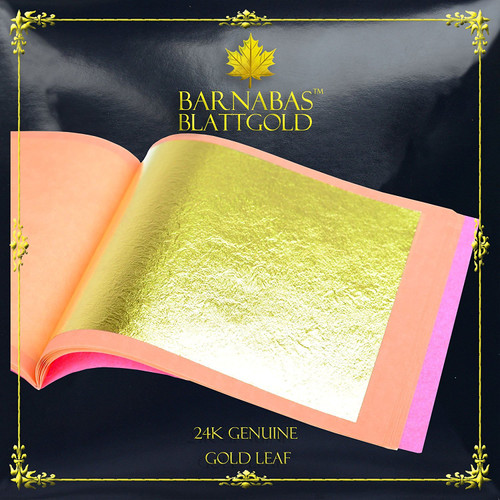 Barnabas Blattgold: 24K Gold Leaf Sheets [10 Sheets, 3.1 inch] - aka Gold Foil Sheets, Real Gold Leaf Sheets for Painting, Gold Leaf Sheets for Craft, Gold Leaf foil Sheets, Gold Leaf for Art