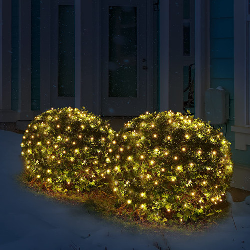 Tackview 200 Net Lights Warm White Incandescent Net Light Bushes Outdoor Indoor Decorations,Bush Lights,String Lights for Garden Tree Bushes,Christmas Events Decor,Christmas Tree